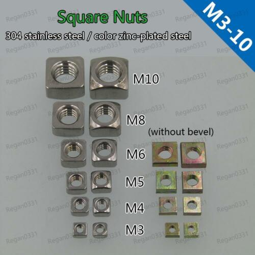 Square Nuts Stainless Steel & Square Thin Nuts Color-zinc M3 M4 M5 M6 M8 M10
