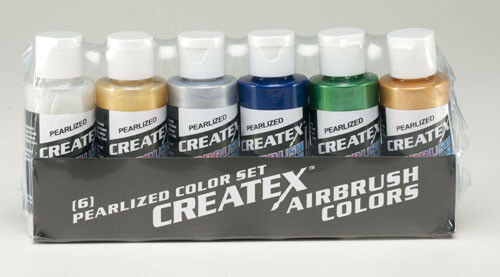 Createx Airbrush Colors Pearl Airbrush Paint Set Water Based 6 * 2oz